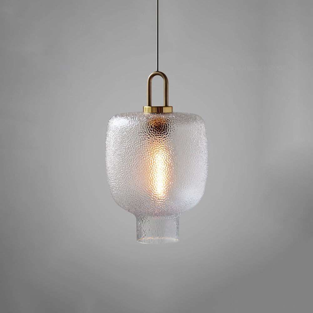 Valentina minimalistisk blåst pendellampa i frostat klart glas
