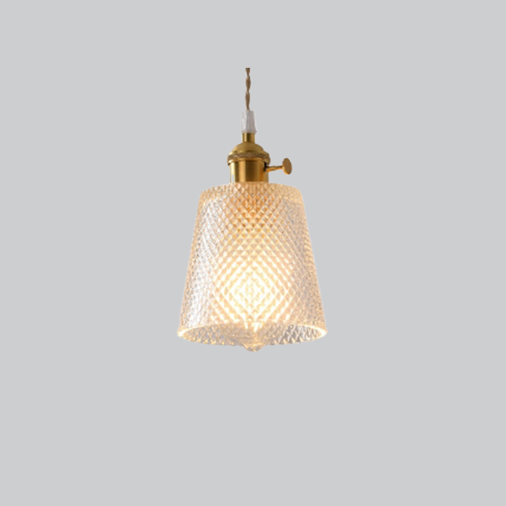 Valentina art deco -tyylinen puhallettu messinki- ja lasiriippuvalaisin, 7 tyyliä