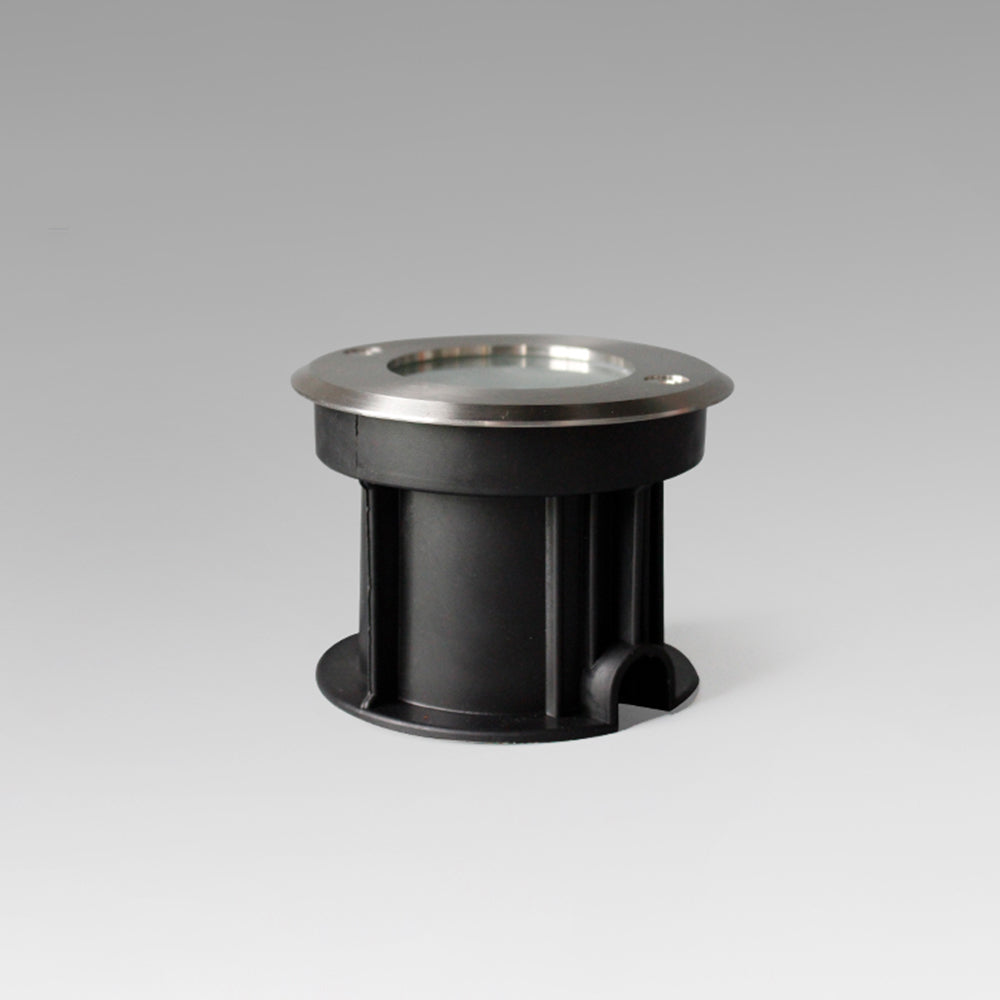 Ray moderne cylindrisk indbygget udendørs trin-/terrasselampe i metal, sort