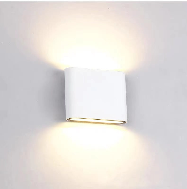 Orix Modern Rectagulart Waterproof Outdoor Wall Lamp, Black/White